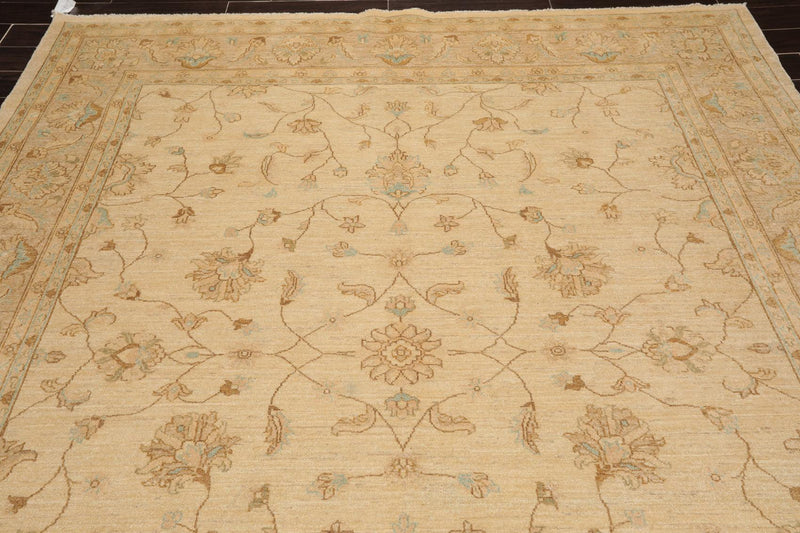 8'3" x 9'8" Hand Knotted 100% Wool Peshawar Traditional Oriental Area Rug Beige