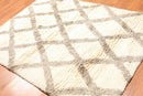 4'9" x 6'6" Handmade Wool Moroccan Shag Oriental Area Rug Contemporary Beige