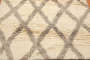 4'9" x 6'6" Handmade Wool Moroccan Shag Oriental Area Rug Contemporary Beige