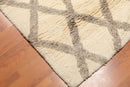 4'9" x 6'6" Handmade Wool Moroccan Shag Oriental Area Rug Contemporary Beige