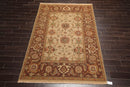 5'10" x 9' Hand Knotted 100% Wool Reversible Flat Pile Area Rug Tan