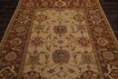 5'10" x 9' Hand Knotted 100% Wool Reversible Flat Pile Area Rug Tan