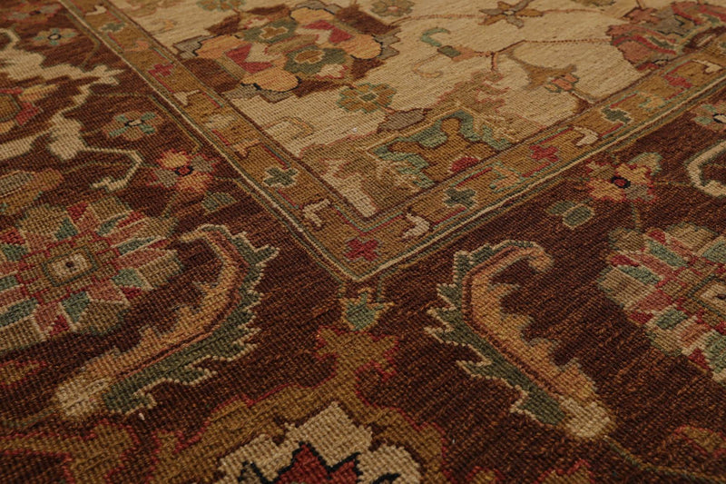 5'10" x 9' Hand Knotted 100% Wool Reversible Flat Pile Area Rug Tan