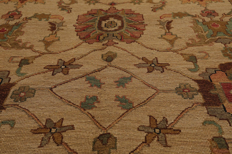 5'10" x 9' Hand Knotted 100% Wool Reversible Flat Pile Area Rug Tan