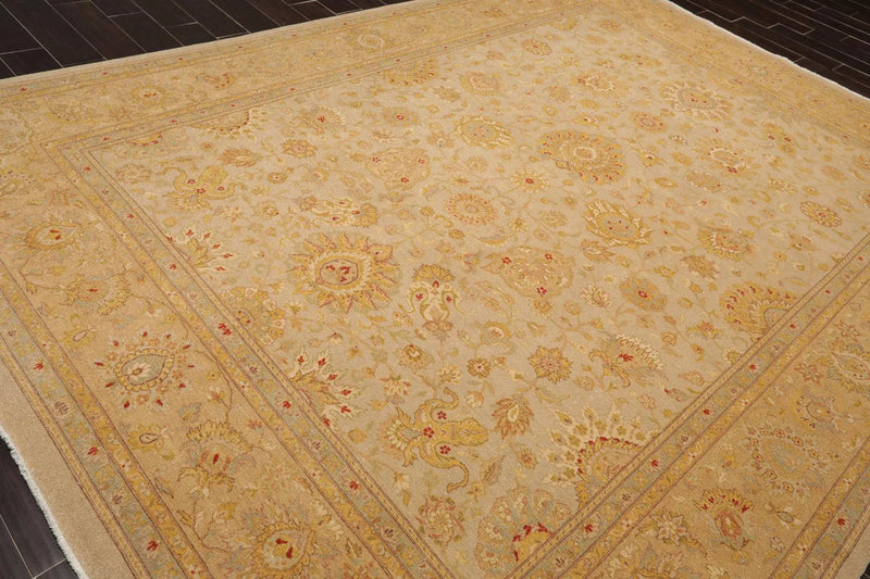 8'10'' x 12'3''Hand Knotted 100% Wool Peshawar Traditional Oriental Area Rug Tan