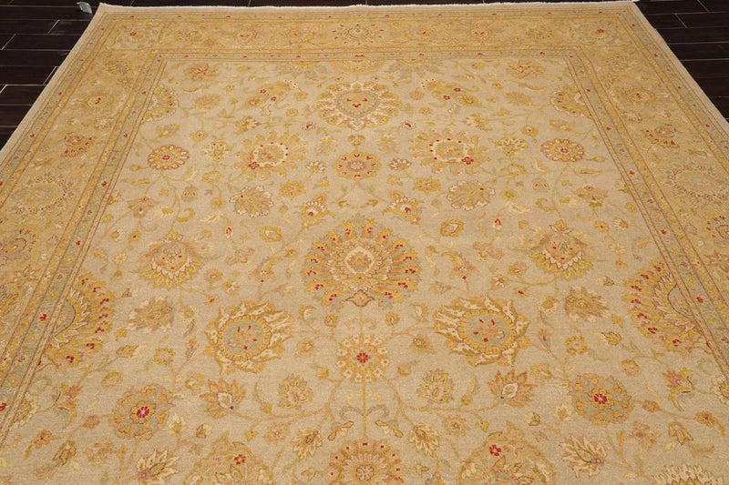 8'10'' x 12'3''Hand Knotted 100% Wool Peshawar Traditional Oriental Area Rug Tan