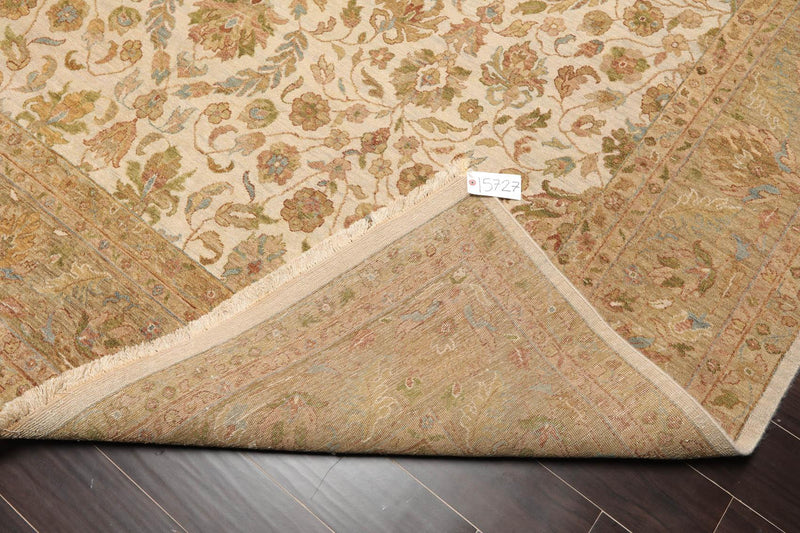 8'10" x 11'10" Hand Knotted 100% Wool Agra Traditional Area Rug Beige Brown