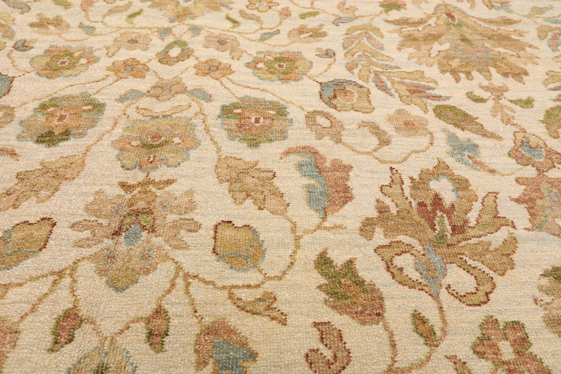 8'10" x 11'10" Hand Knotted 100% Wool Agra Traditional Area Rug Beige Brown