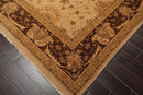 8'10"x 11'10" Hand Knotted 100% Wool Agra Traditional Oriental Area Rug Tan