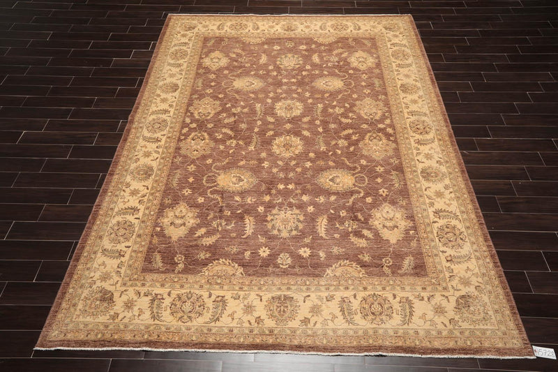 8'8" x 11'9" Hand Knotted 100% Wool Chobi Peshawar Traditional Area Rug Brown