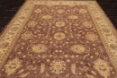 8'8" x 11'9" Hand Knotted 100% Wool Chobi Peshawar Traditional Area Rug Brown