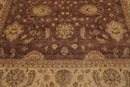 8'8" x 11'9" Hand Knotted 100% Wool Chobi Peshawar Traditional Area Rug Brown