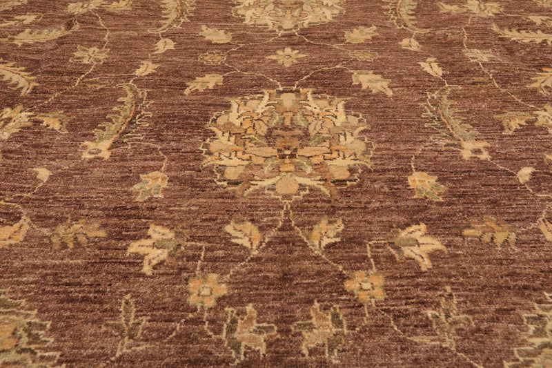 8'8" x 11'9" Hand Knotted 100% Wool Chobi Peshawar Traditional Area Rug Brown