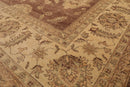8'8" x 11'9" Hand Knotted 100% Wool Chobi Peshawar Traditional Area Rug Brown