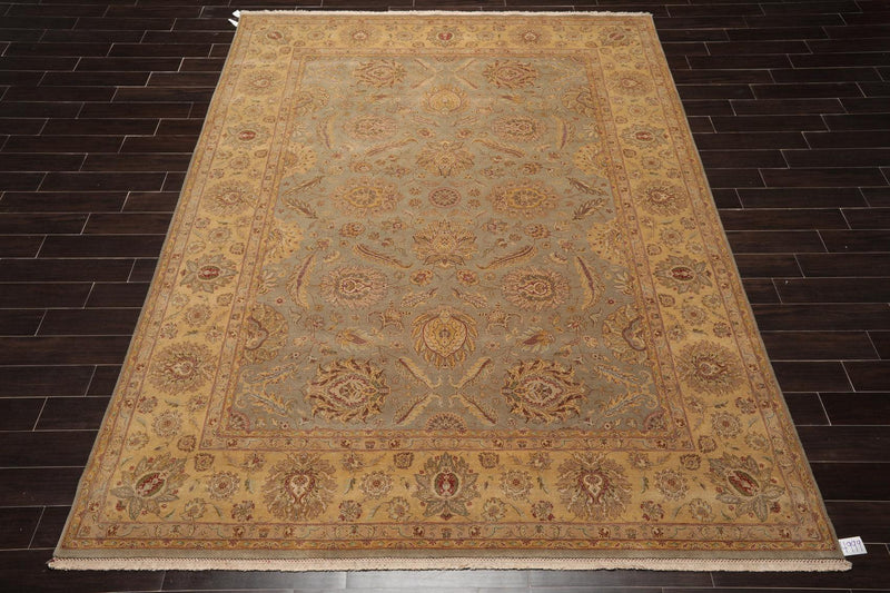 8'7" x 11'4" Hand Knotted Wool Pakpersian 16/18 300 KPSI Area Rug Gray Gold