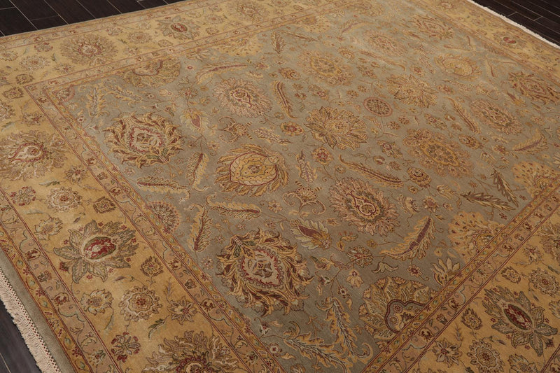 8'7" x 11'4" Hand Knotted Wool Pakpersian 16/18 300 KPSI Area Rug Gray Gold