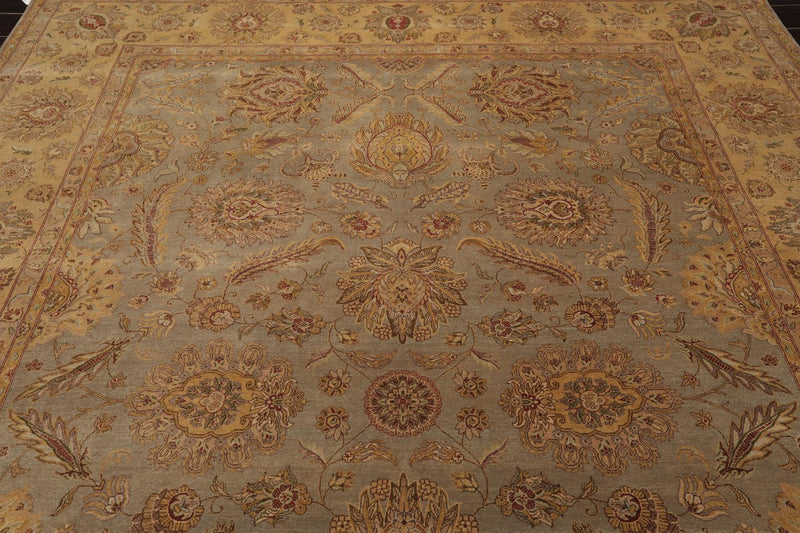 8'7" x 11'4" Hand Knotted Wool Pakpersian 16/18 300 KPSI Area Rug Gray Gold