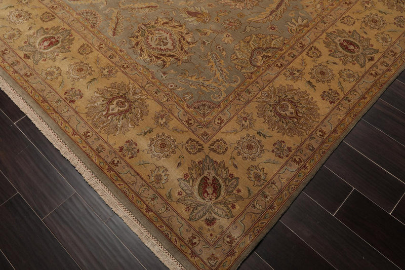 8'7" x 11'4" Hand Knotted Wool Pakpersian 16/18 300 KPSI Area Rug Gray Gold