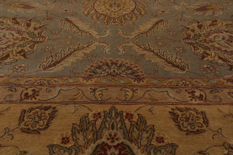 8'7" x 11'4" Hand Knotted Wool Pakpersian 16/18 300 KPSI Area Rug Gray Gold