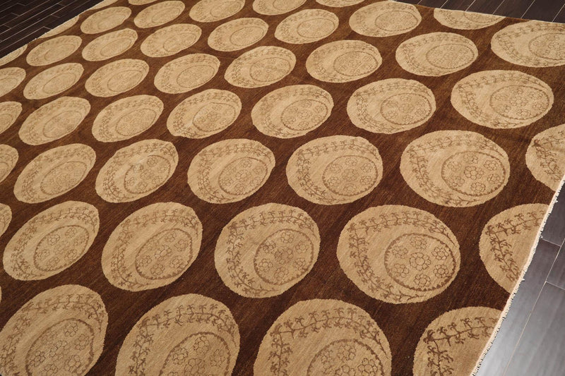 9'x 11'10" Hand Knotted Wool Tibetan Ottoman Area Rug