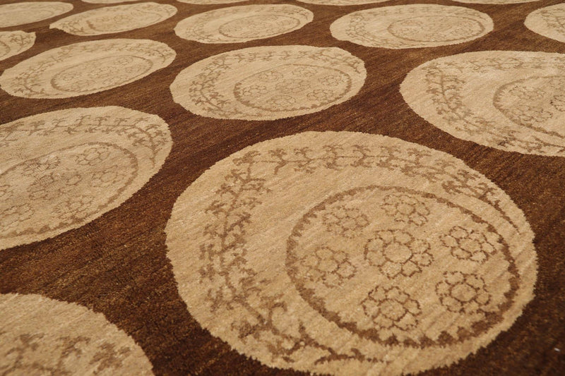 9'x 11'10" Hand Knotted Wool Tibetan Ottoman Area Rug