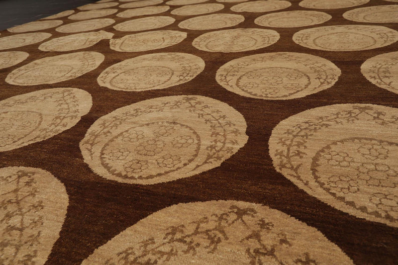 9'x 11'10" Hand Knotted Wool Tibetan Ottoman Area Rug