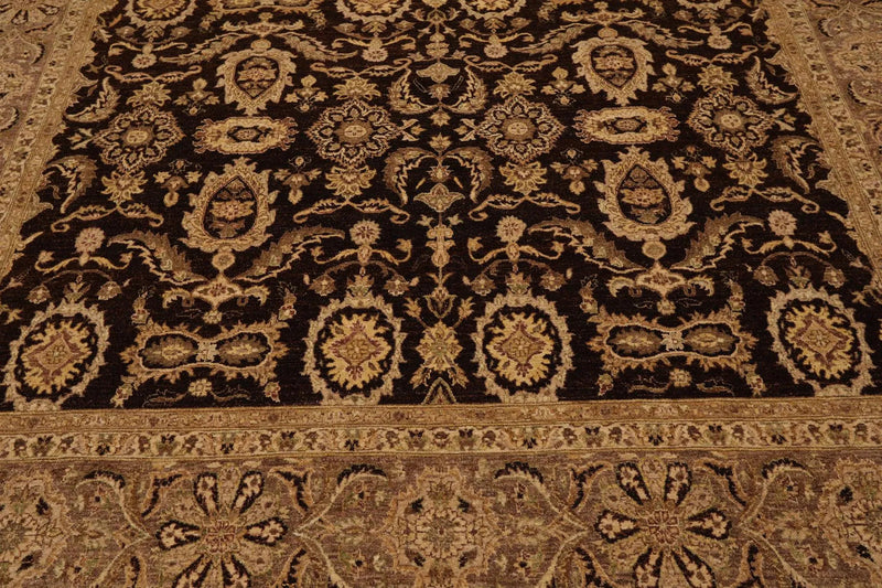 7'11'' x 10'2'' Hand Knotted 100% Wool Peshawar Oriental Area Rug Dark Chocolate