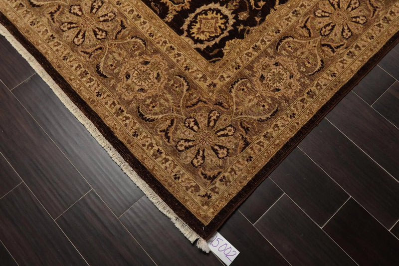 7'11'' x 10'2'' Hand Knotted 100% Wool Peshawar Oriental Area Rug Dark Chocolate
