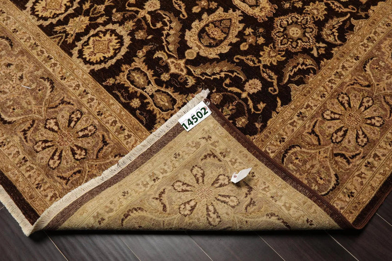 7'11'' x 10'2'' Hand Knotted 100% Wool Peshawar Oriental Area Rug Dark Chocolate