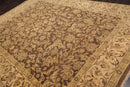 8'7" x 12' Hand Knotted 100% Wool Kashan Botanical Muted Earth Tones Area Rug