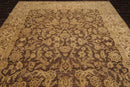 8'7" x 12' Hand Knotted 100% Wool Kashan Botanical Muted Earth Tones Area Rug