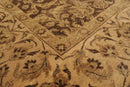 8'7" x 12' Hand Knotted 100% Wool Kashan Botanical Muted Earth Tones Area Rug