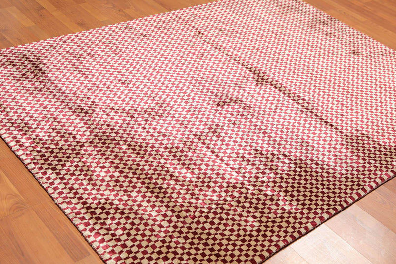 5'4" x 7'8" Handmade 100% Bamboo silk Cut Pile Area Rug Modern Beige