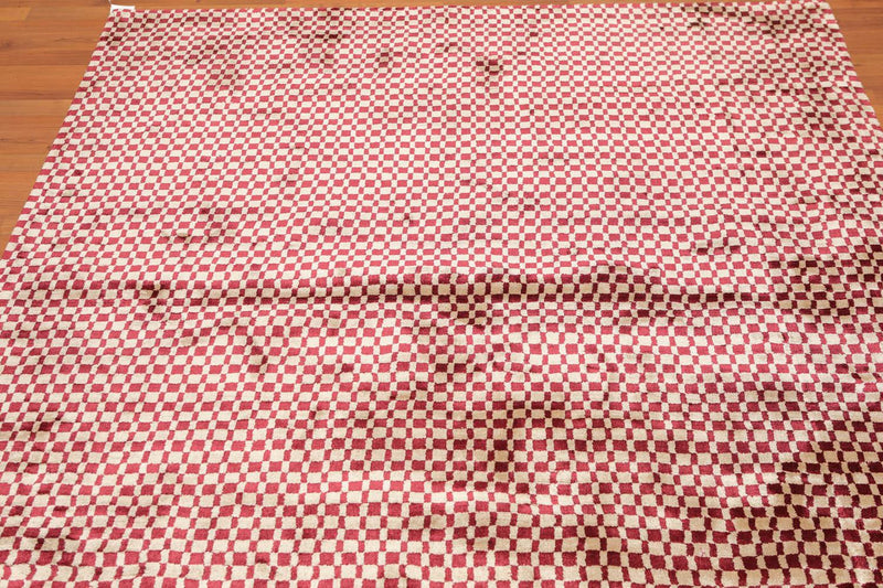 5'4" x 7'8" Handmade 100% Bamboo silk Cut Pile Area Rug Modern Beige