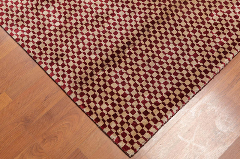 5'4" x 7'8" Handmade 100% Bamboo silk Cut Pile Area Rug Modern Beige