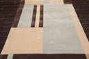5'3" x 8'3" Handmade 100% Wool Oriental Area Rug Modern Brown