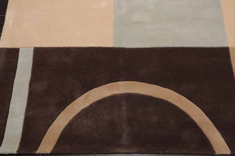 5'3" x 8'3" Handmade 100% Wool Oriental Area Rug Modern Brown