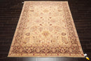 7'9"x 10'3" Hand Knotted Wool Peshawar Traditional Oriental Area Rug Beige Brown