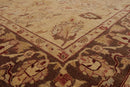 7'9"x 10'3" Hand Knotted Wool Peshawar Traditional Oriental Area Rug Beige Brown