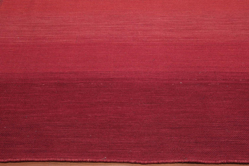 5'7" x 7'6" Ombre Handmade 100% Wool Flatweave Area Rug Modern Red