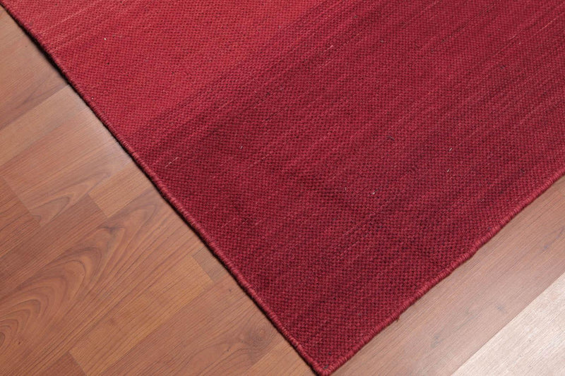 5'7" x 7'6" Ombre Handmade 100% Wool Flatweave Area Rug Modern Red