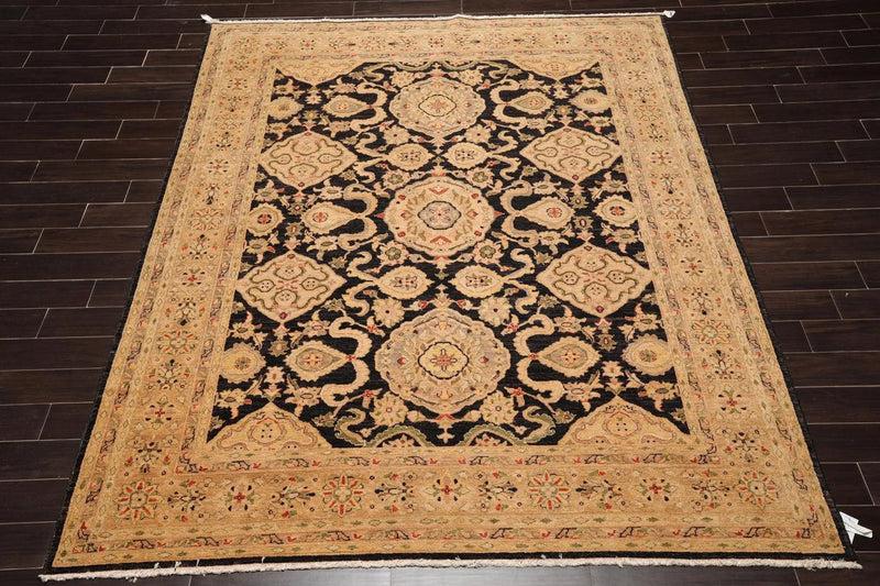 8' x 9'11'' Hand Knotted 100% Wool Peshawar Oriental Area Rug Charcoal