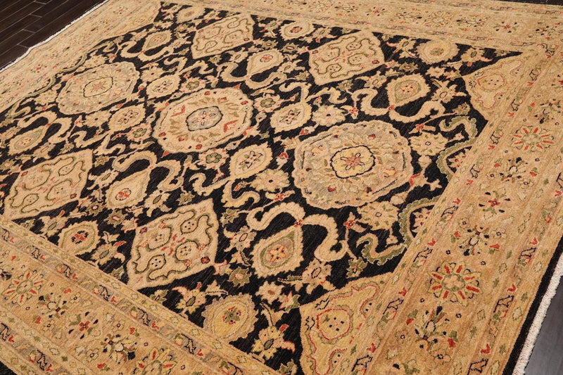 8' x 9'11'' Hand Knotted 100% Wool Peshawar Oriental Area Rug Charcoal