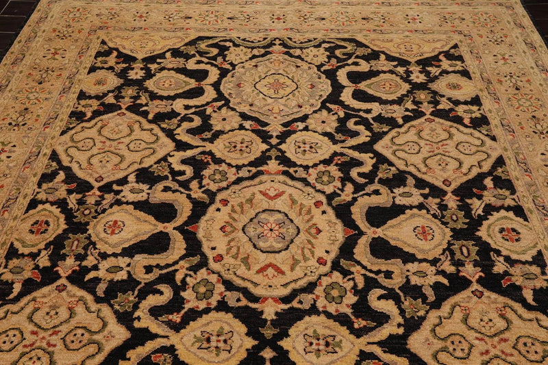 8' x 9'11'' Hand Knotted 100% Wool Peshawar Oriental Area Rug Charcoal