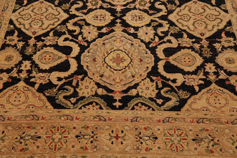 8' x 9'11'' Hand Knotted 100% Wool Peshawar Oriental Area Rug Charcoal