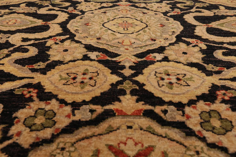 8' x 9'11'' Hand Knotted 100% Wool Peshawar Oriental Area Rug Charcoal
