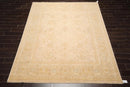 8' x 9'11'' Hand Knotted Muted 100% Wool Peshawar Design Area Rug Beige