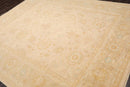 8' x 9'11'' Hand Knotted Muted 100% Wool Peshawar Design Area Rug Beige