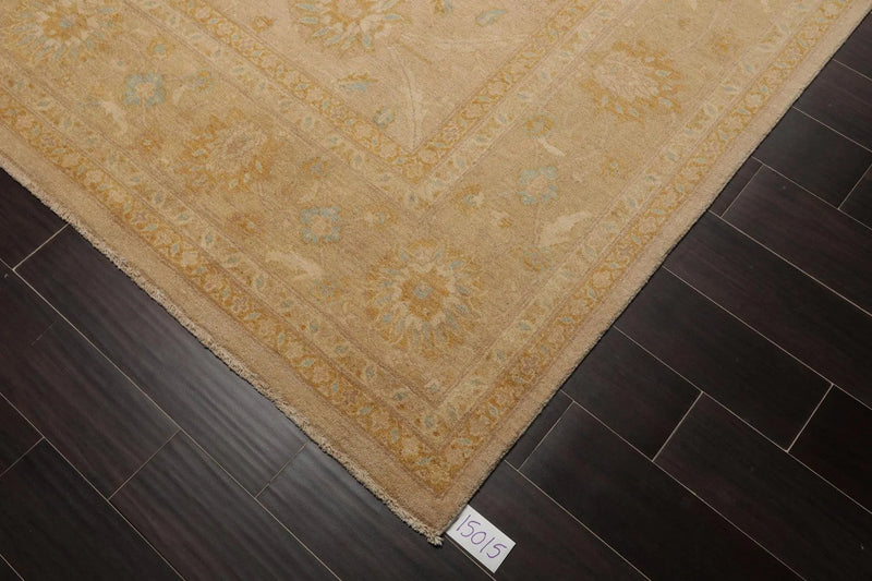 8' x 9'11'' Hand Knotted Muted 100% Wool Peshawar Design Area Rug Beige