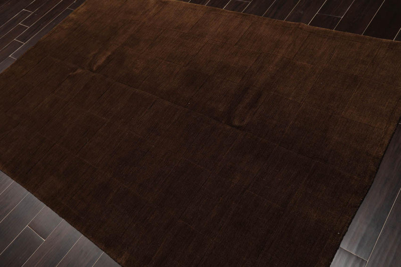 5'1"x8'11" Hand Knotted Wool High Low Pile Geometric Indo Tibetan Area Rug Olive